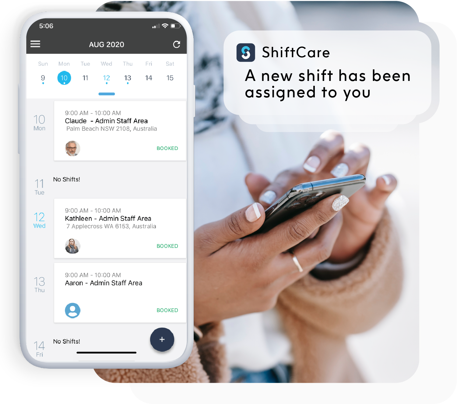 Disability service provider getting notification for a new shift on ShiftCare NDIS Software and mobile app