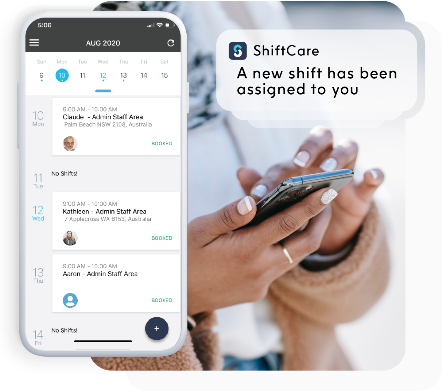 Disability service provider getting notification for a new shift on ShiftCare NDIS Software and mobile app