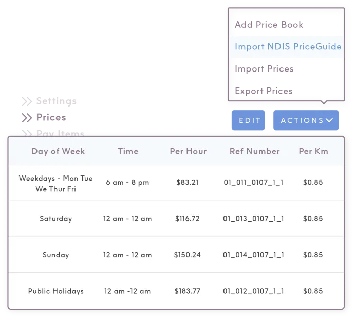 Invoicing interface screenshot and graphic