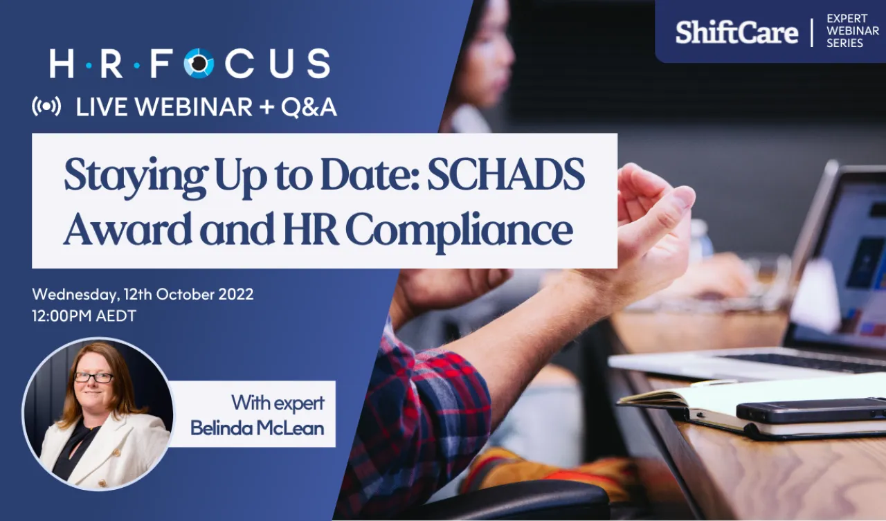 HR compliance webinar hosted by ShiftCare and expert Belinda McLean.