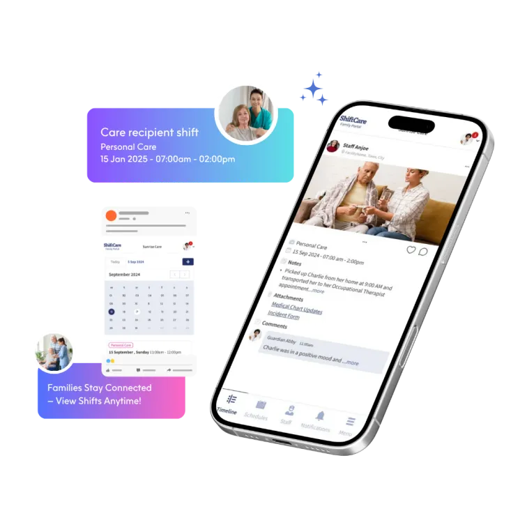 Family portal stay connected interface graphic