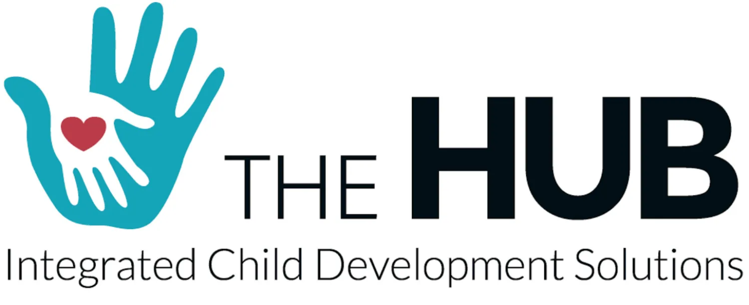 The HUB logo with two hands and heart, Integrated Child Development Solutions provider