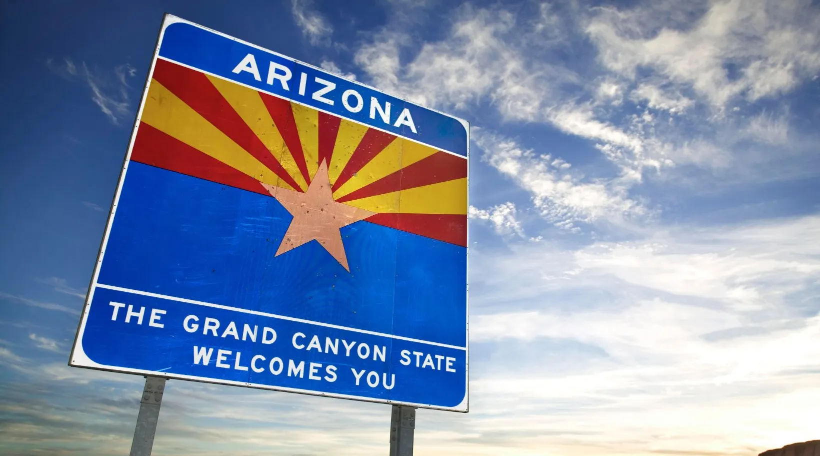 Welcome to Arizona roadside sign, The Grand Canyon State, ShiftCare.