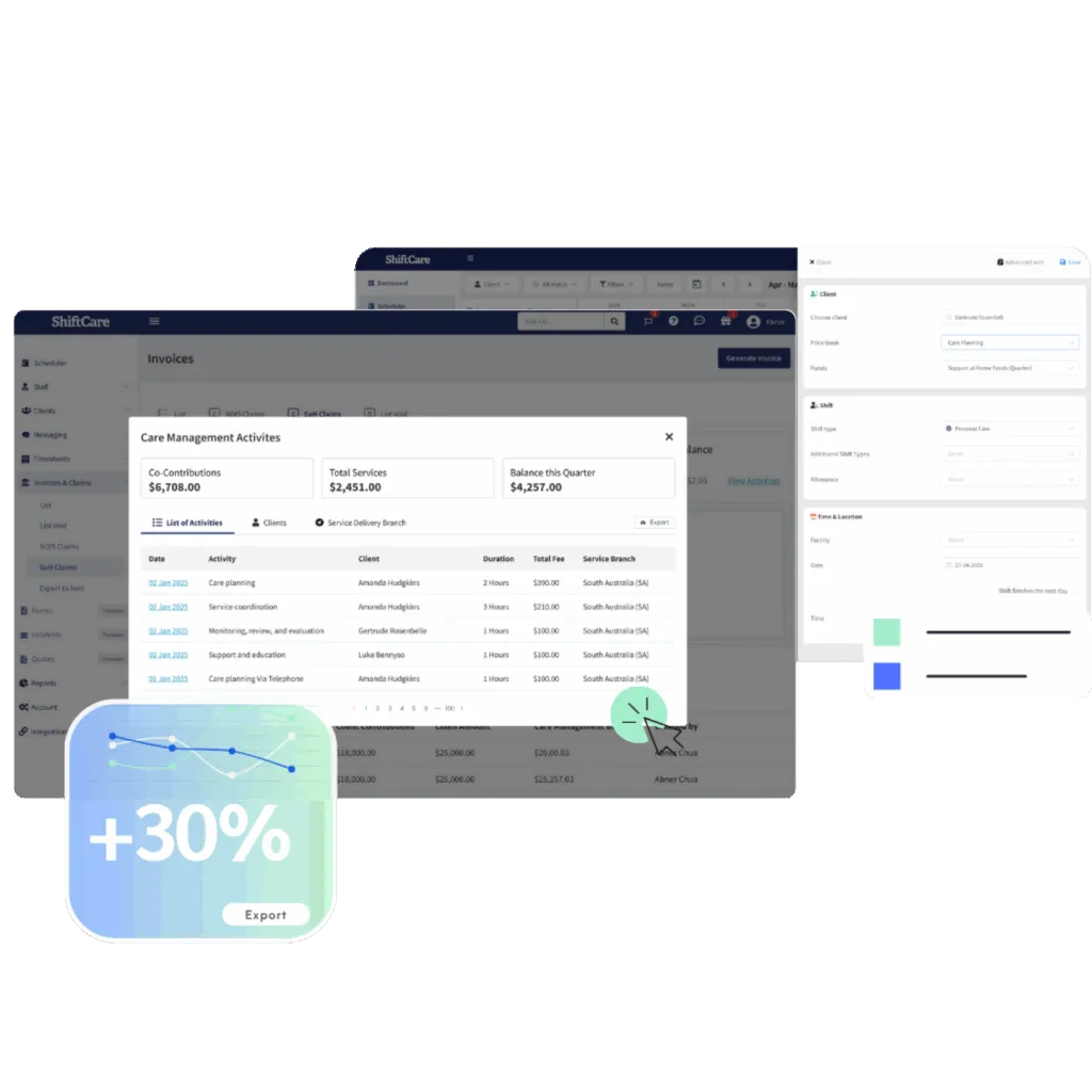 support at home interface shiftcare