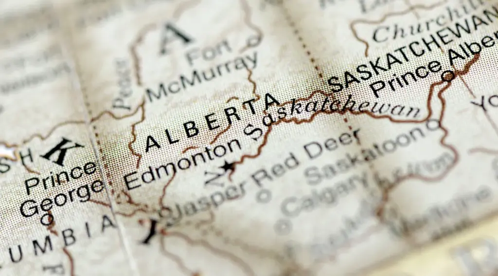 Vintage-style Canada map featuring western provinces, ShiftCare.