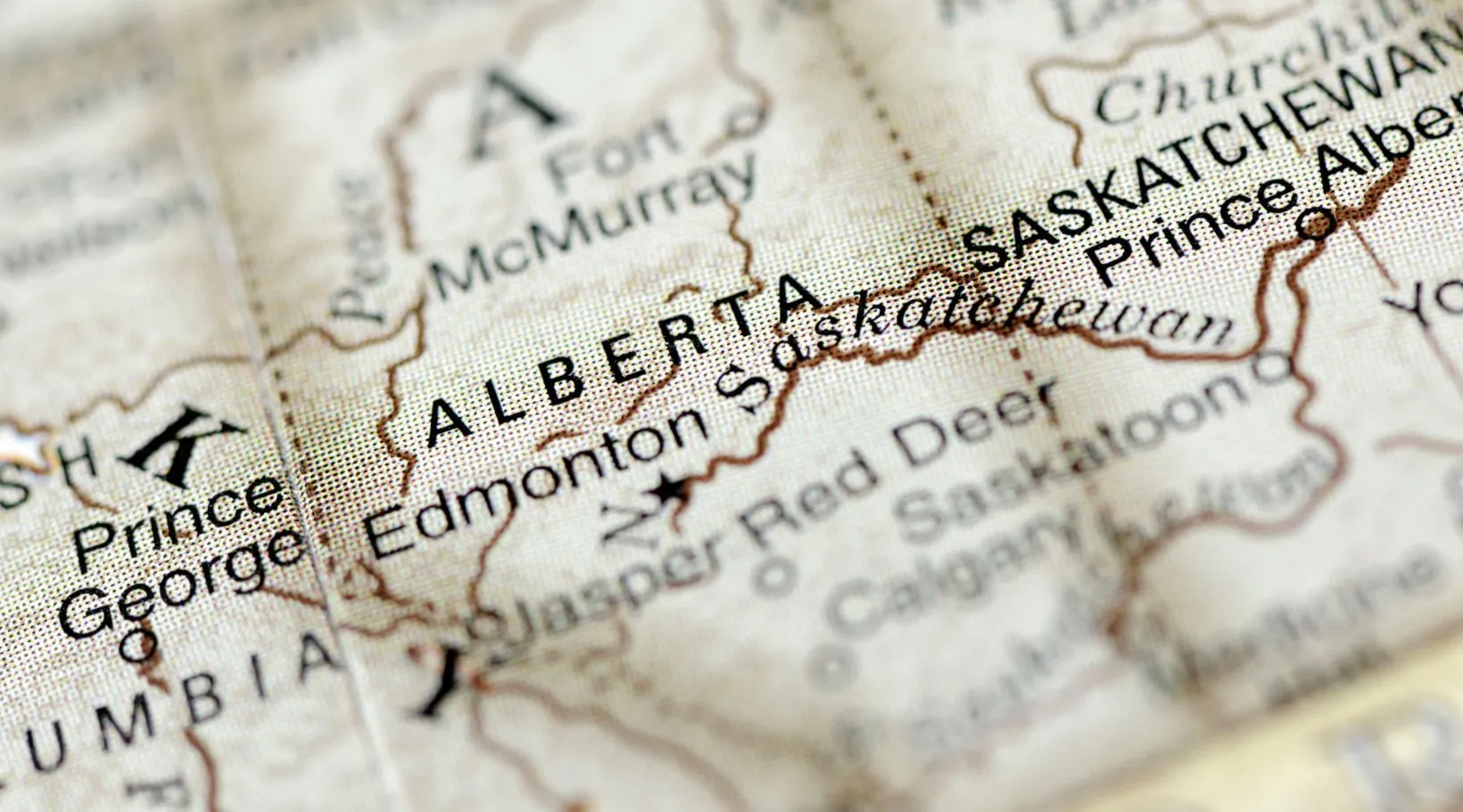 Vintage-style Canada map featuring western provinces, ShiftCare.