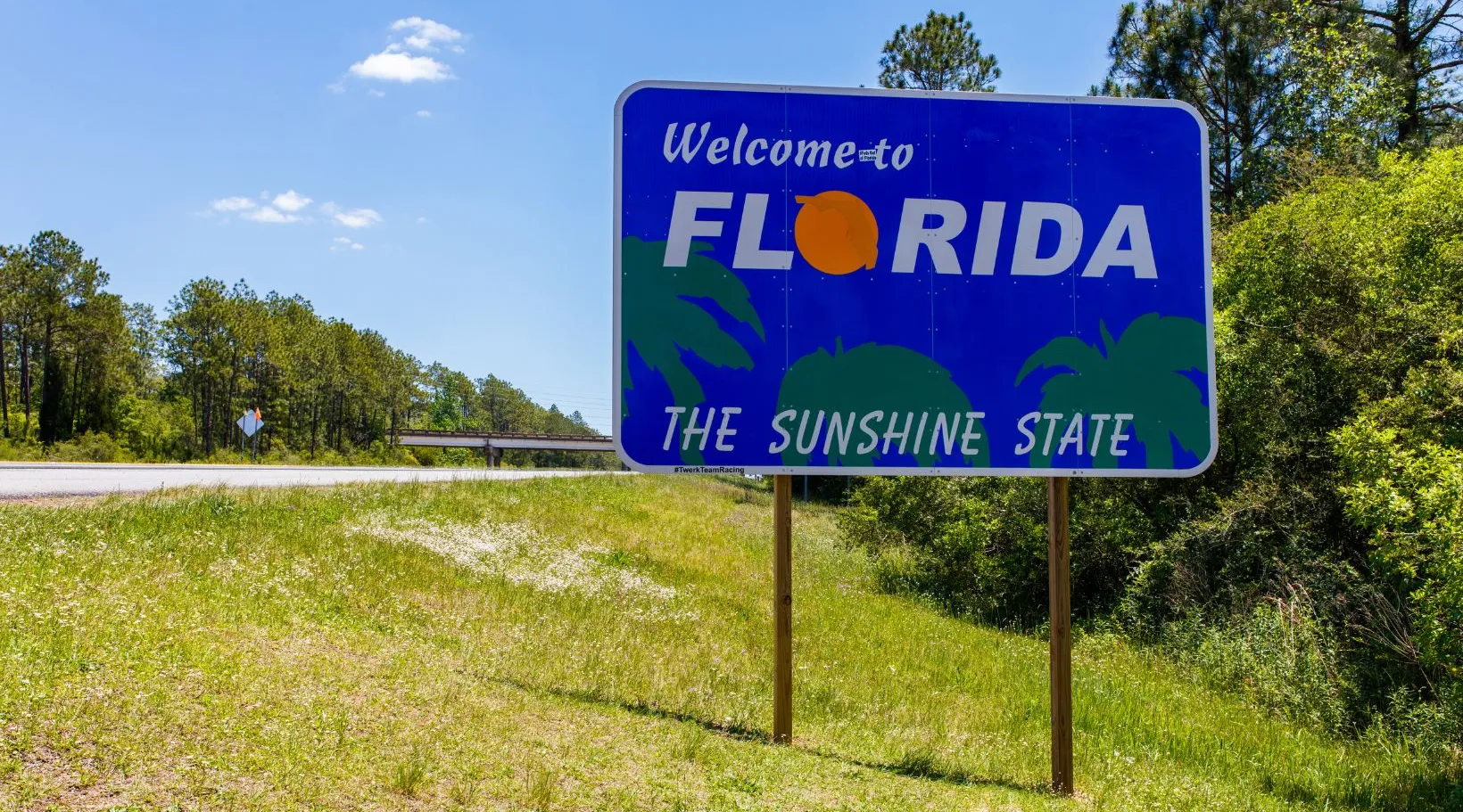 Welcome to Florida road sign with slogan ‘The Sunshine State,’ ShiftCare.