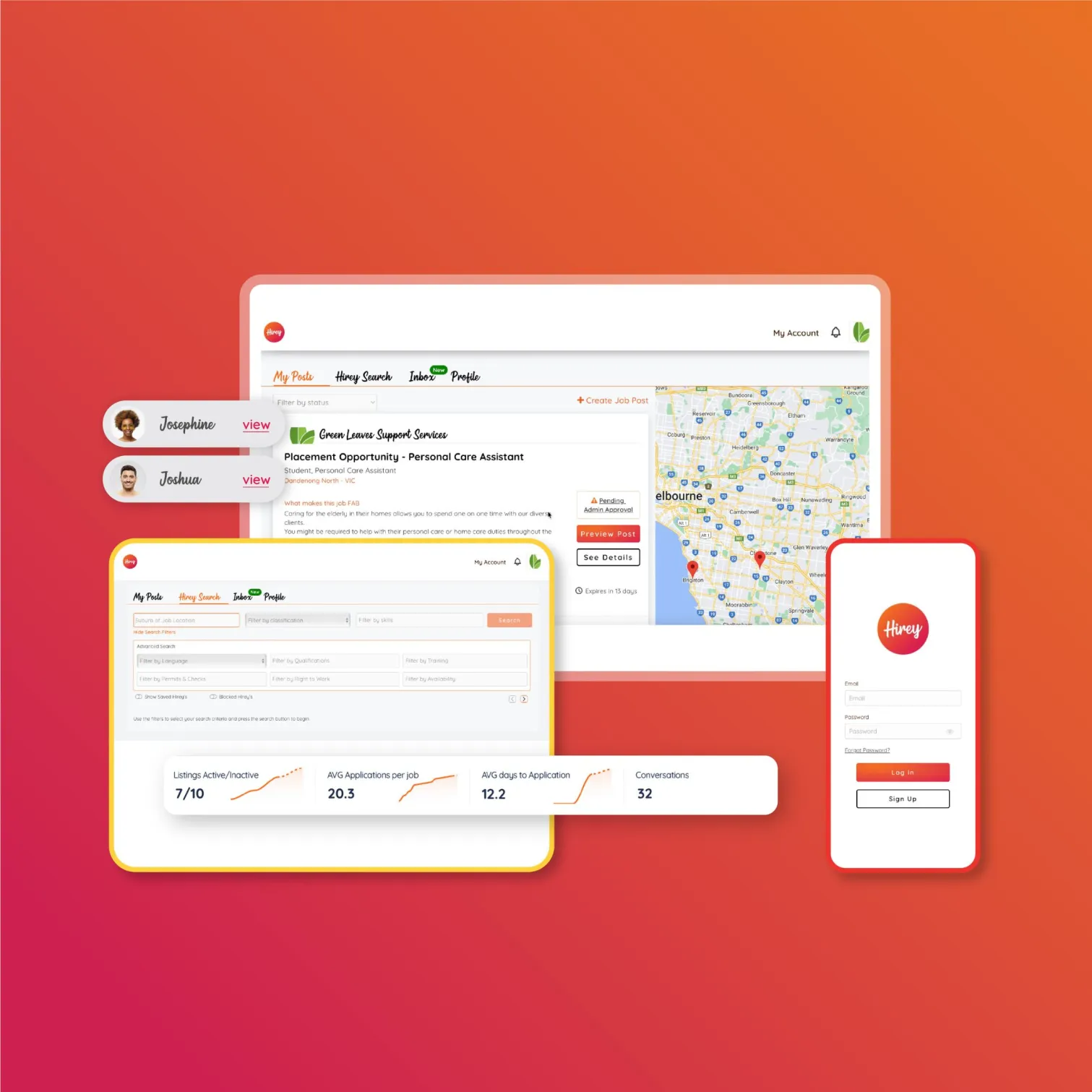 Hirey recruitment software for NDIS and care provider staffing, by ShiftCare.
