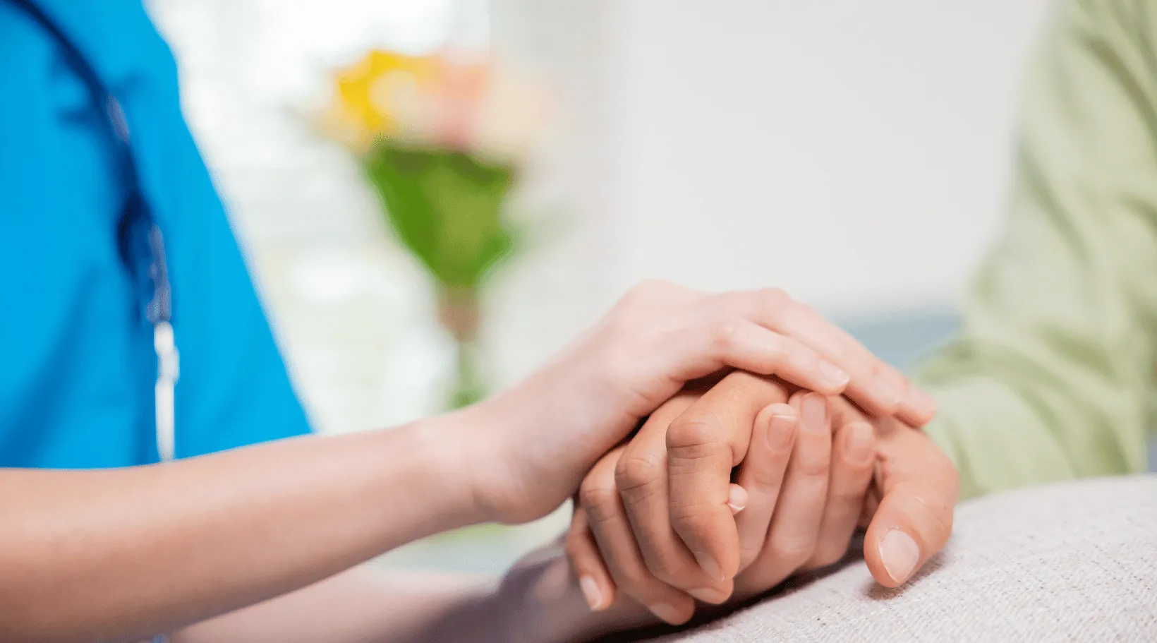 Disability and aged-care support worker offering comfort and assistance, ShiftCare.
