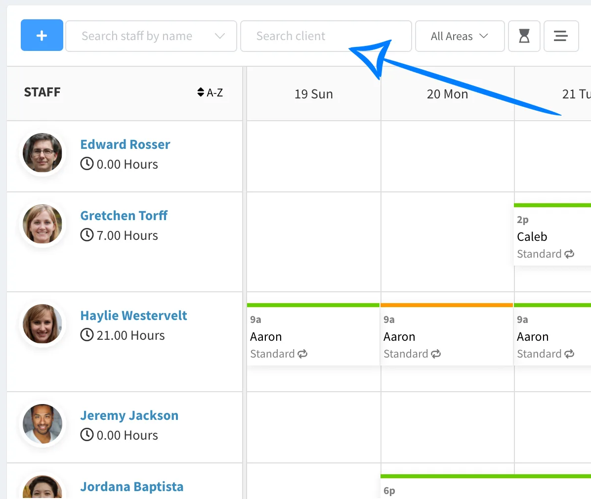 ShiftCare Rostering Software - New smart search function