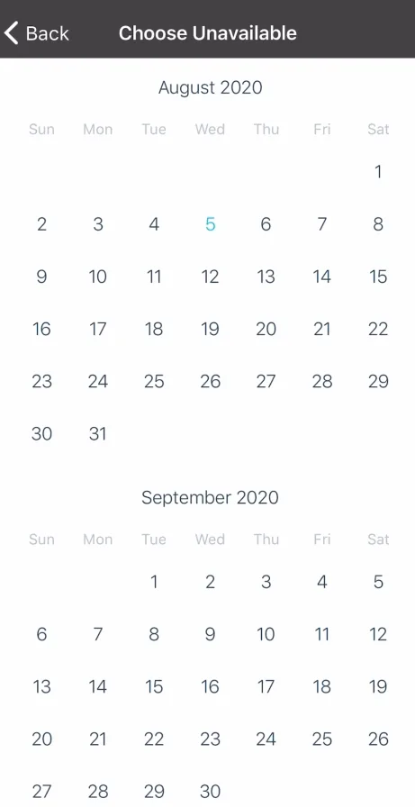 ShiftCare Scheduling Software Update - Add unavailability GIF
