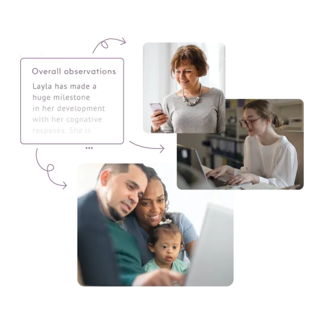 ShiftCare visual summarizing a client’s milestone achievements and cognitive development progress.
