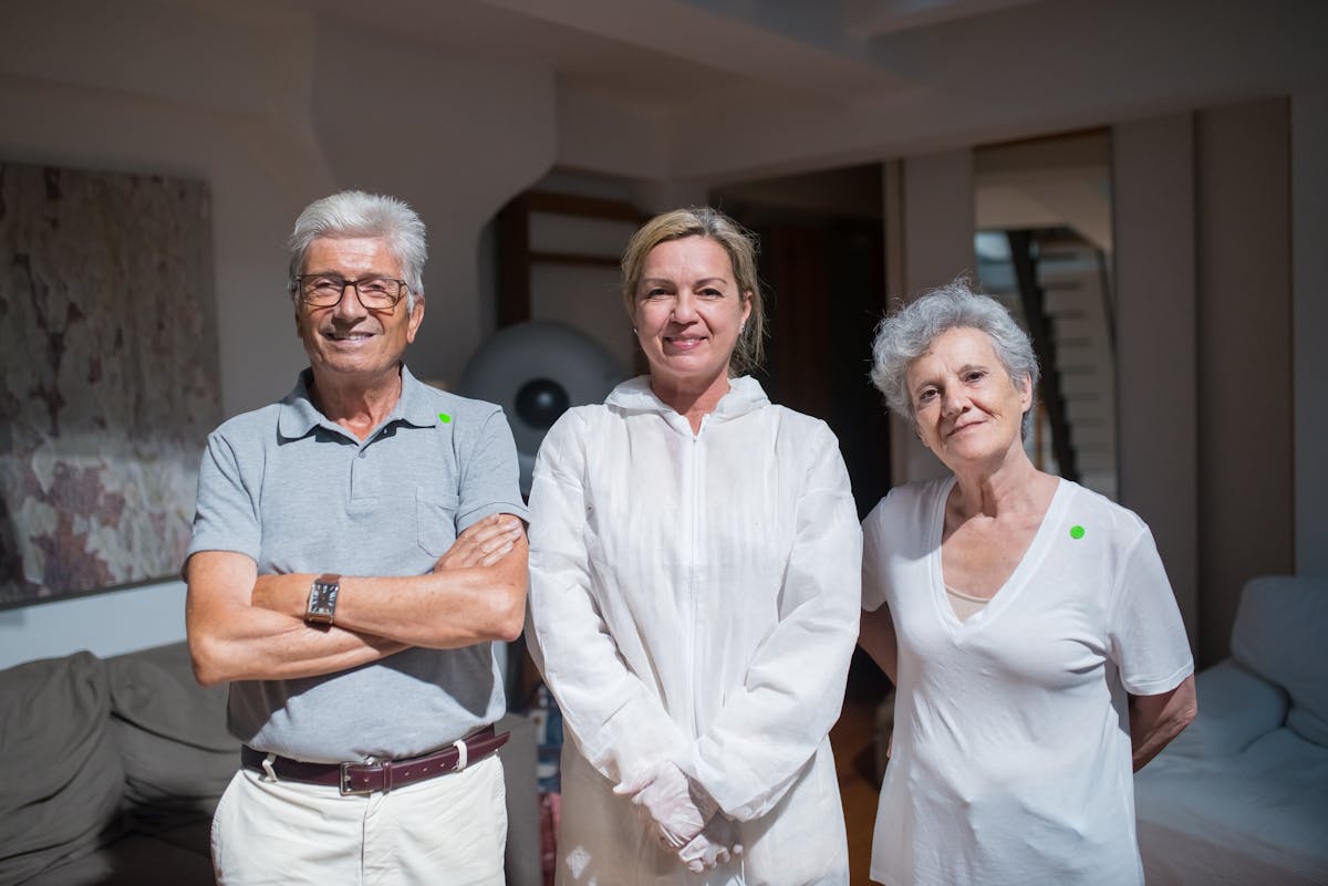 Group of medical professionals and caregivers