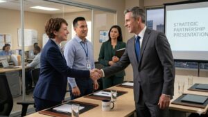 business people making partnerships