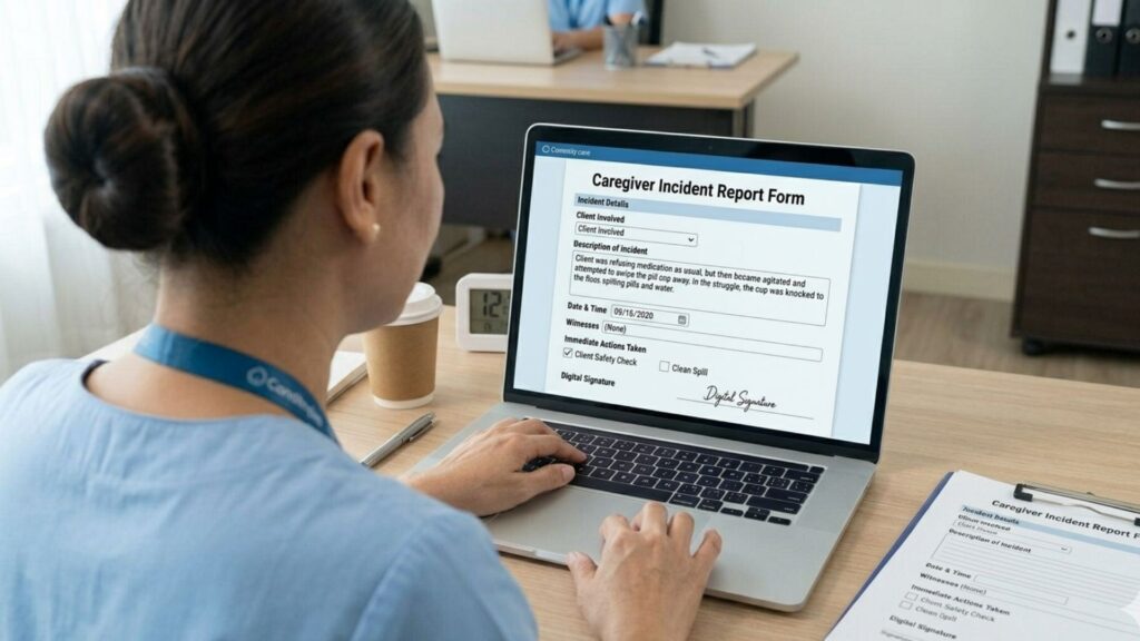 caregiver incident report form