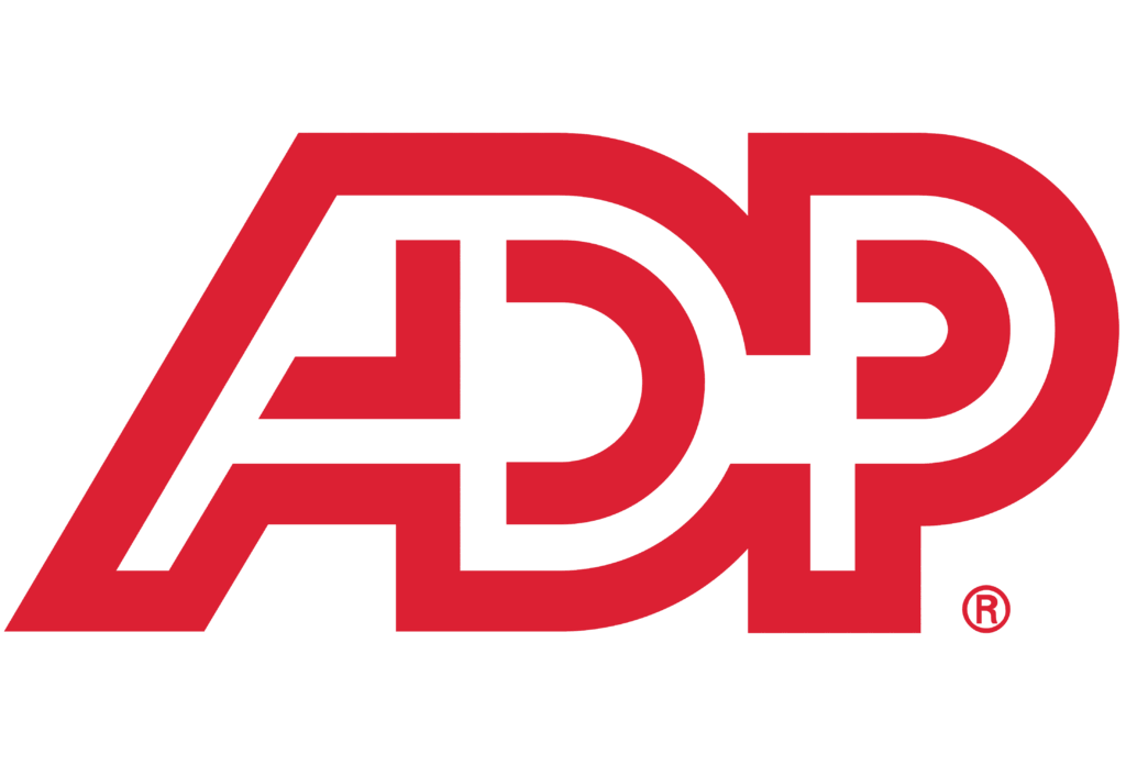 The official ADP logo, representing a key payroll integration partner for the ShiftCare platform.