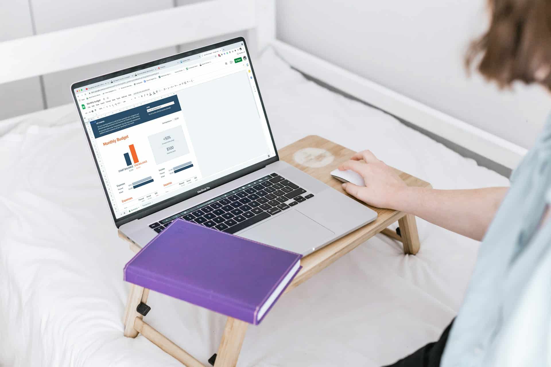 Accountant using laptop
