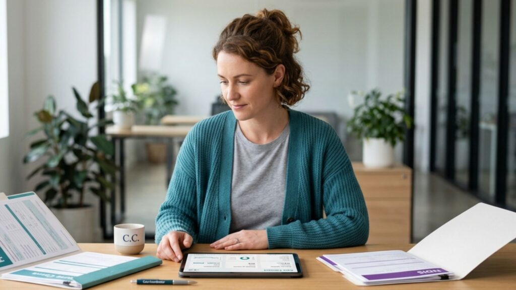 Caregiver fixing care plan