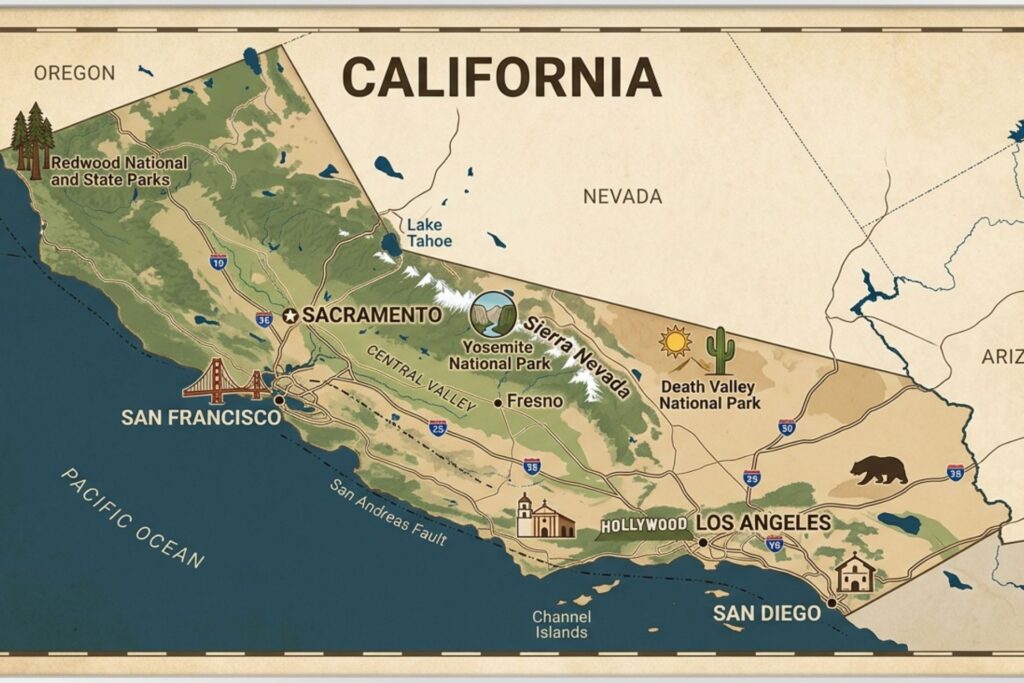state of california map