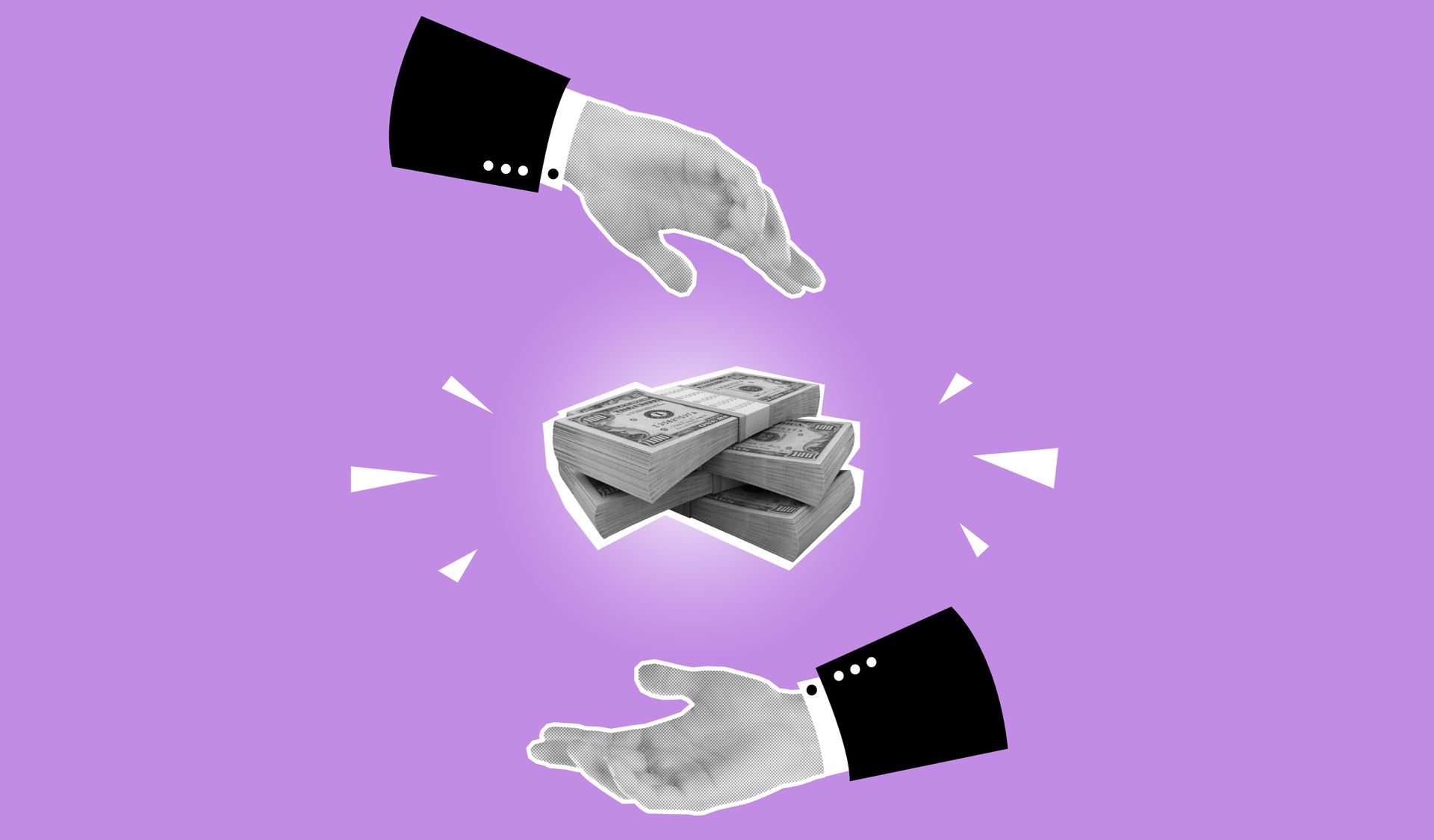 hands on top of money